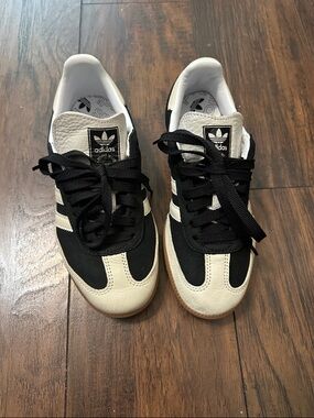 adidas Black and White Samba-Style Low Top Sneakers